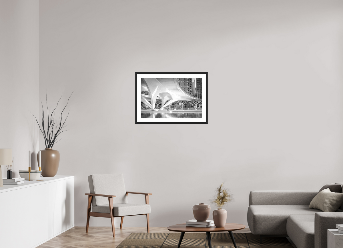 75 x 50 cm, Hahnemühle Photo Rag, Frame 20mm black, Passepartout white, Front glass matt DIALOG - CASUAL WALK AND TALK - Valencia