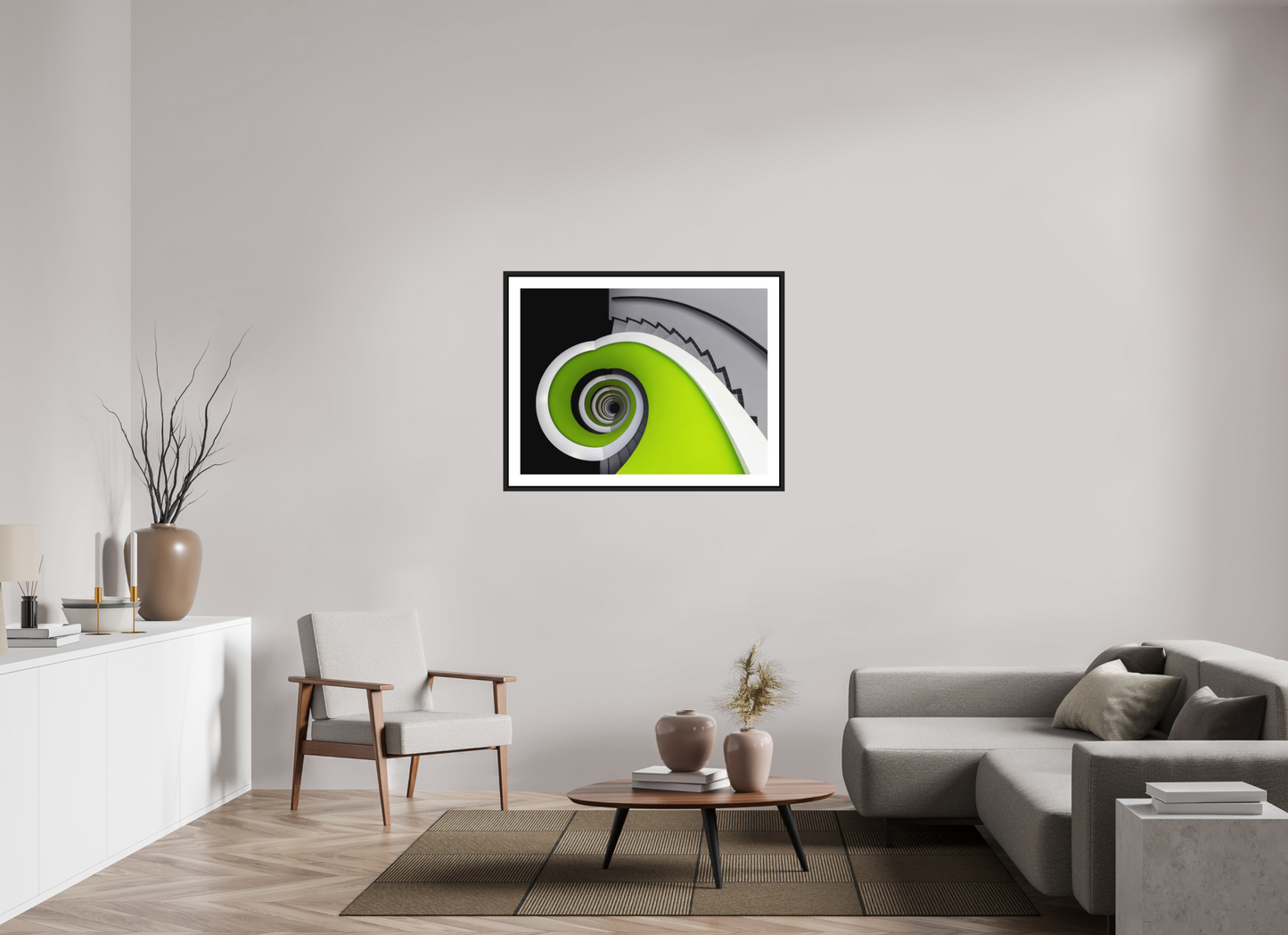100 x 75 cm, AluDibond, matt, floating frame 15mm black POETRY - THE GREEN HEART - Basel
