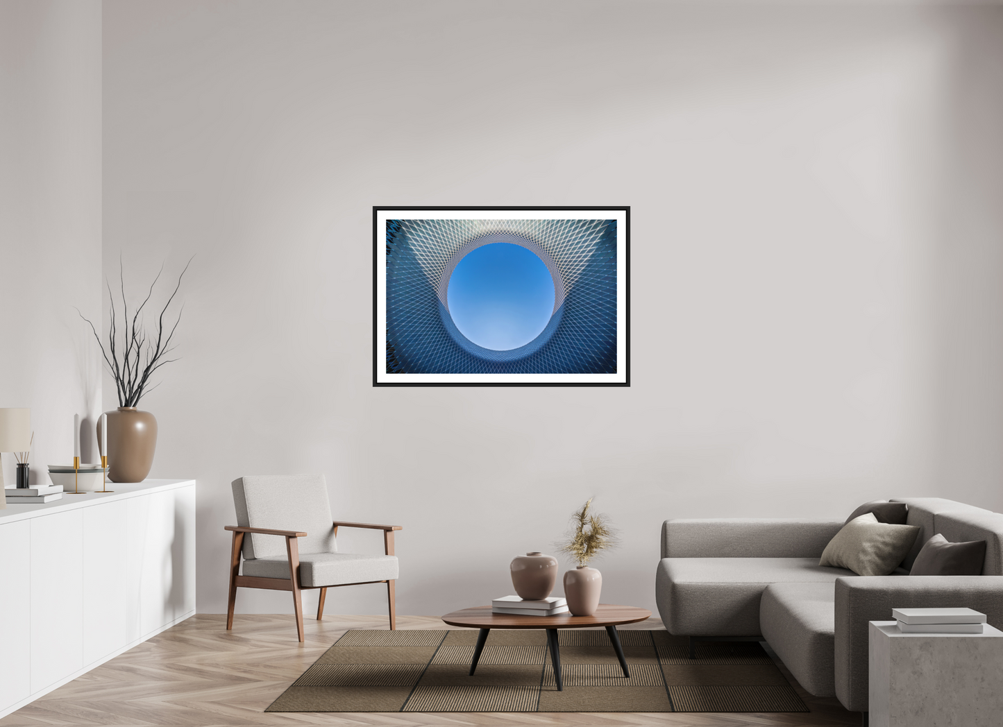 120 x 80 cm, AluDibond, matt, floating frame 15mm black OCULUS - Basel