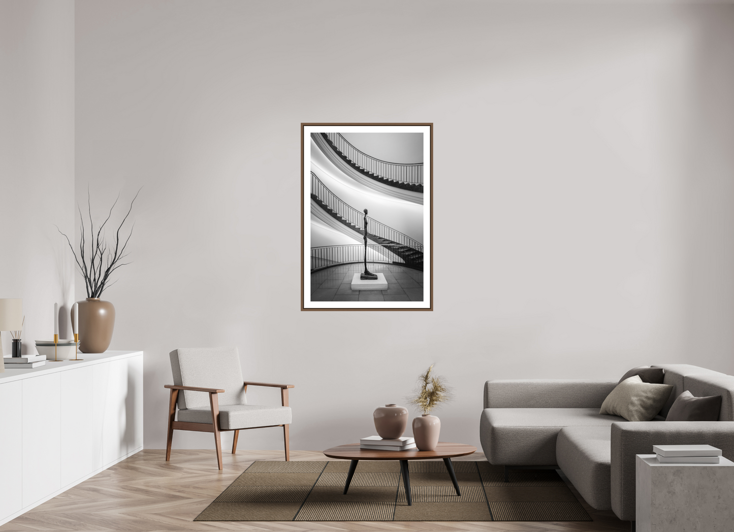 80 x 120 cm, AluDibond, matt, floating frame 15mm walnut POETRY - THE SENTINEL II - Berlin