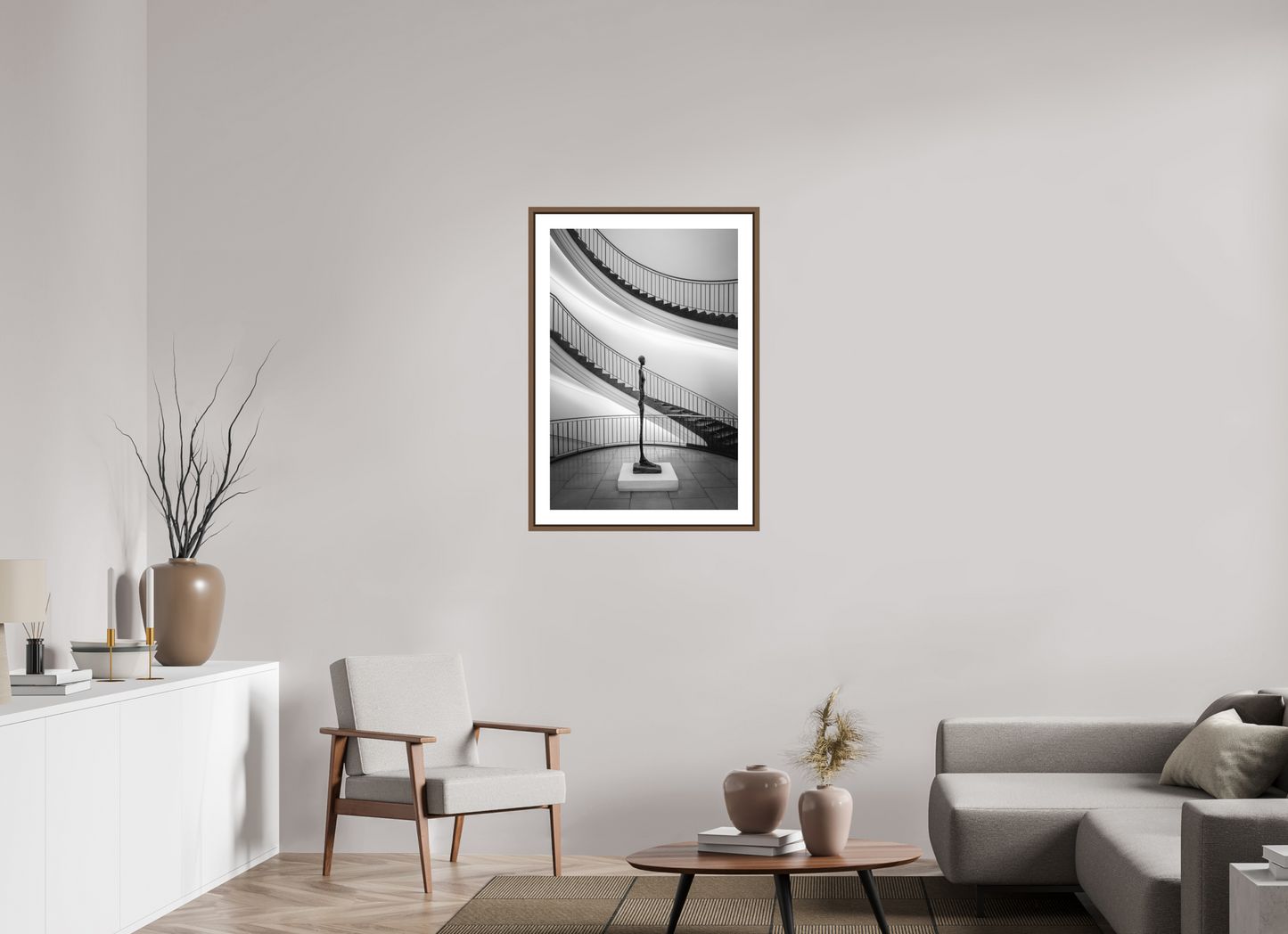 60 x 90 cm, AluDibond, matt, floating frame 15mm walnut POETRY - THE SENTINEL II - Berlin
