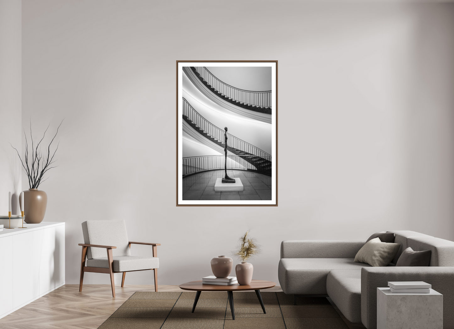 100 x 150 cm, AluDibond, matt, floating frame 15mm walnut POETRY - THE SENTINEL II - Berlin