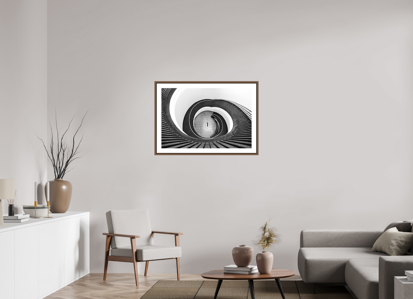 90 x 60 cm, AluDibond, matt, floating frame 15mm walnut POETRY - THE SENTINEL III - Berlin