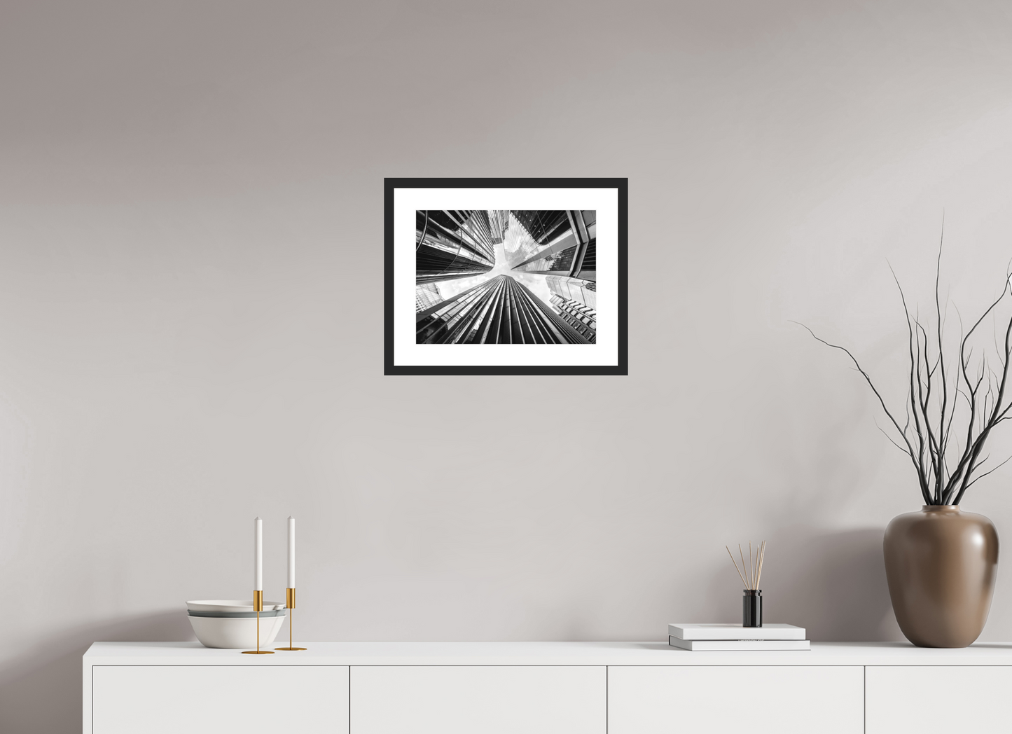 40 x 30 cm, Hahnemühle Photo Rag, Frame 20mm black, Passepartout white, Front glass matt PERSPECTIVES - POWER OF TOWER - London