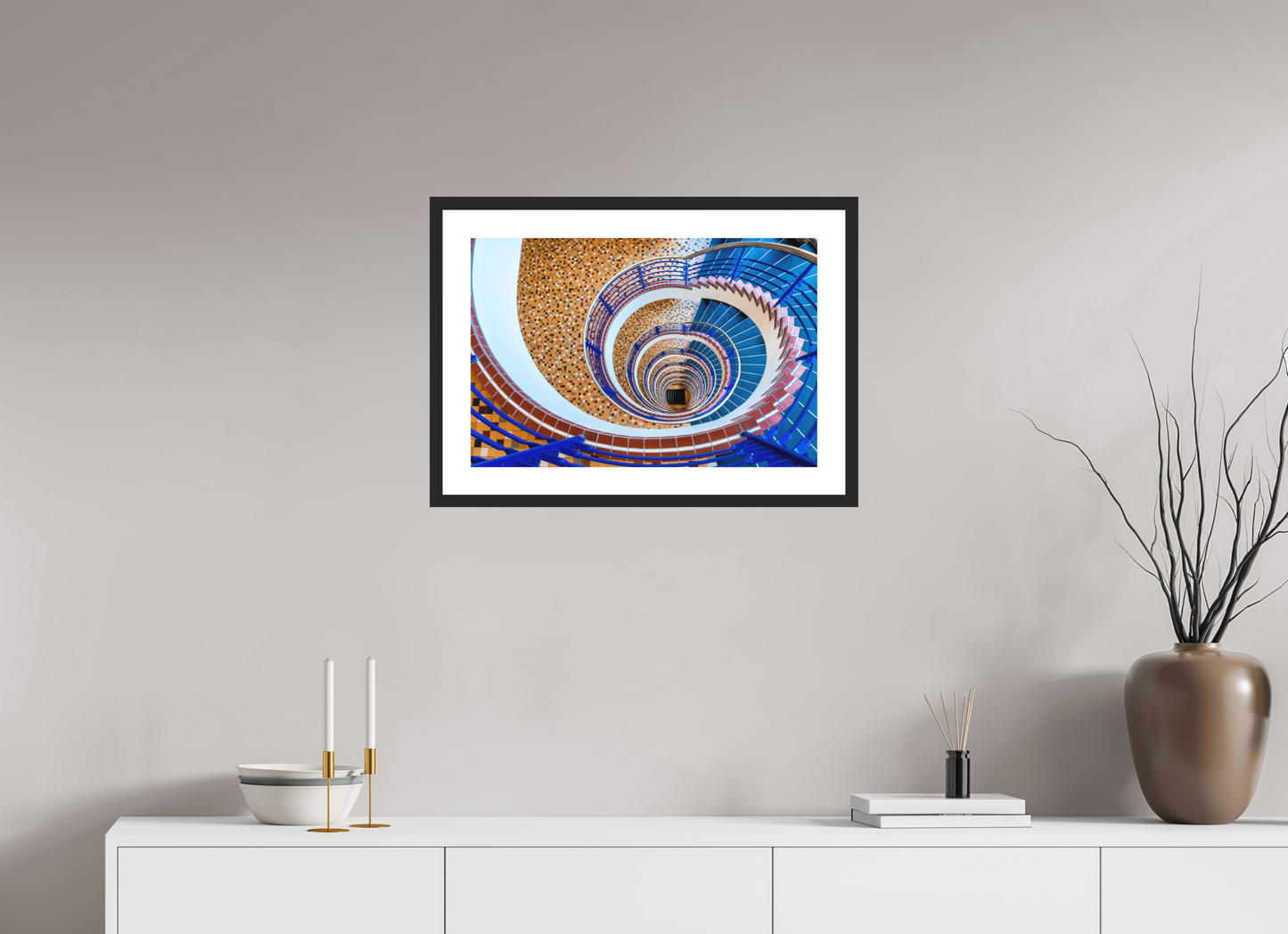 60 x 40 cm, Hahnemühle Photo Rag, Frame 20mm black, Passepartout white, Front glass matt ECHO
