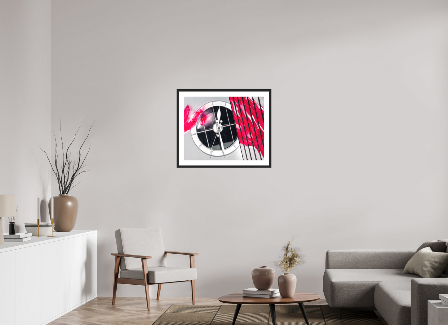 75 x 60 cm, Hahnemühle Photo Rag, Frame 20mm black, Passepartout white, Front glass matt VIBRANT - TIME FLOWS - Basel