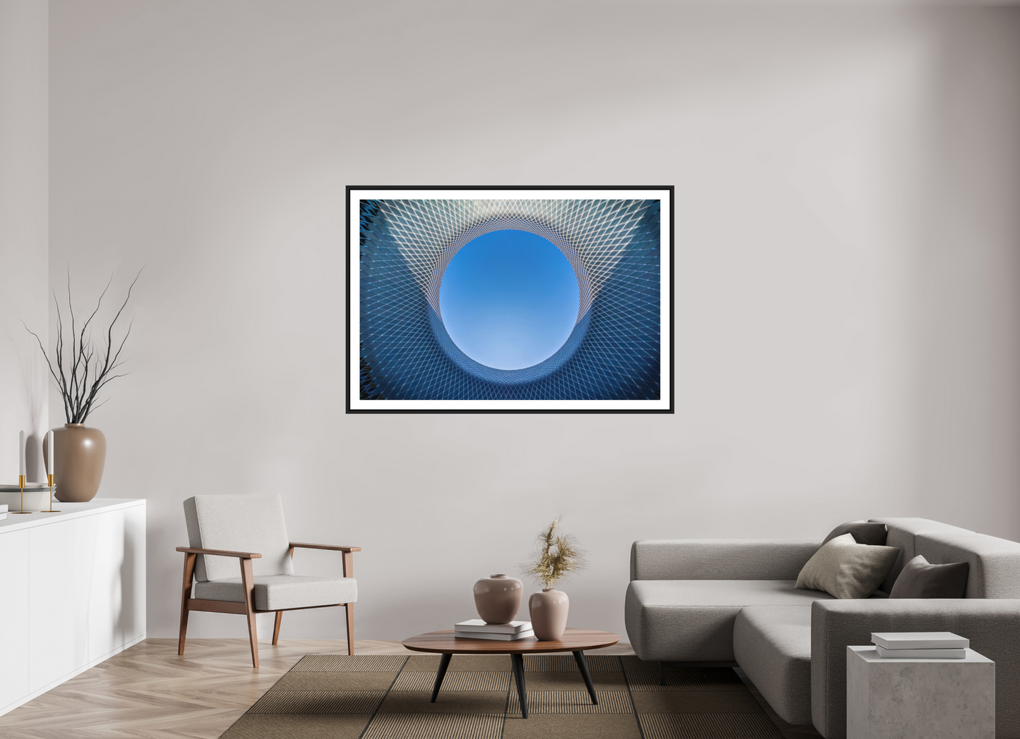 150 x 100 cm, AluDibond, matt, floating frame 15mm black OCULUS - Basel