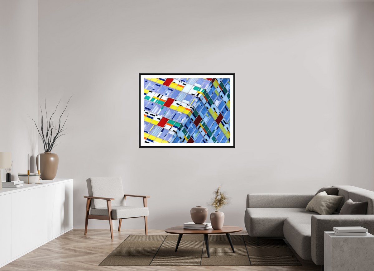 120 x 90 cm, AluDibond, matt, floating frame 15mm black VIBRANT - THE BREAK - Düsseldorf