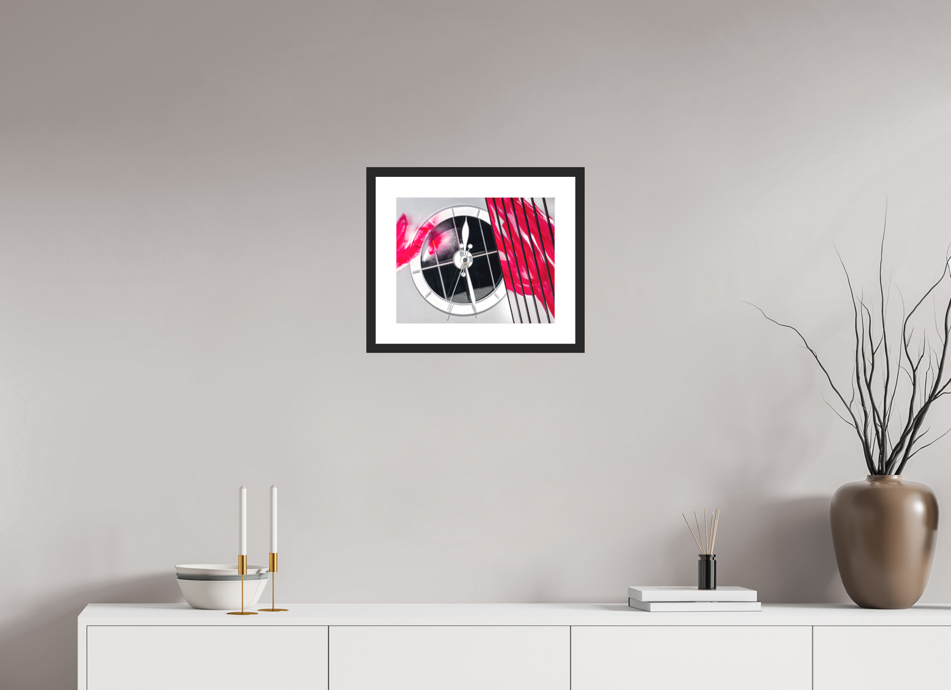 37,5 x 30 cm, Hahnemühle Photo Rag, Frame 20mm black, Passepartout white, Front glass matt VIBRANT - TIME FLOWS - Basel