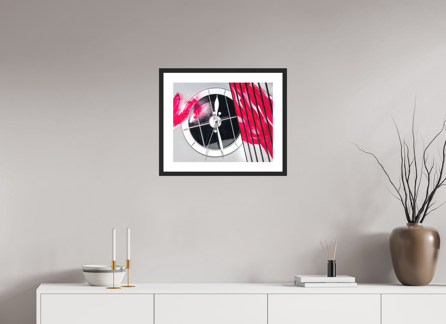 50 x 40 cm, Hahnemühle Photo Rag, Frame 20mm black, Passepartout white, Front glass matt VIBRANT - TIME FLOWS - Basel