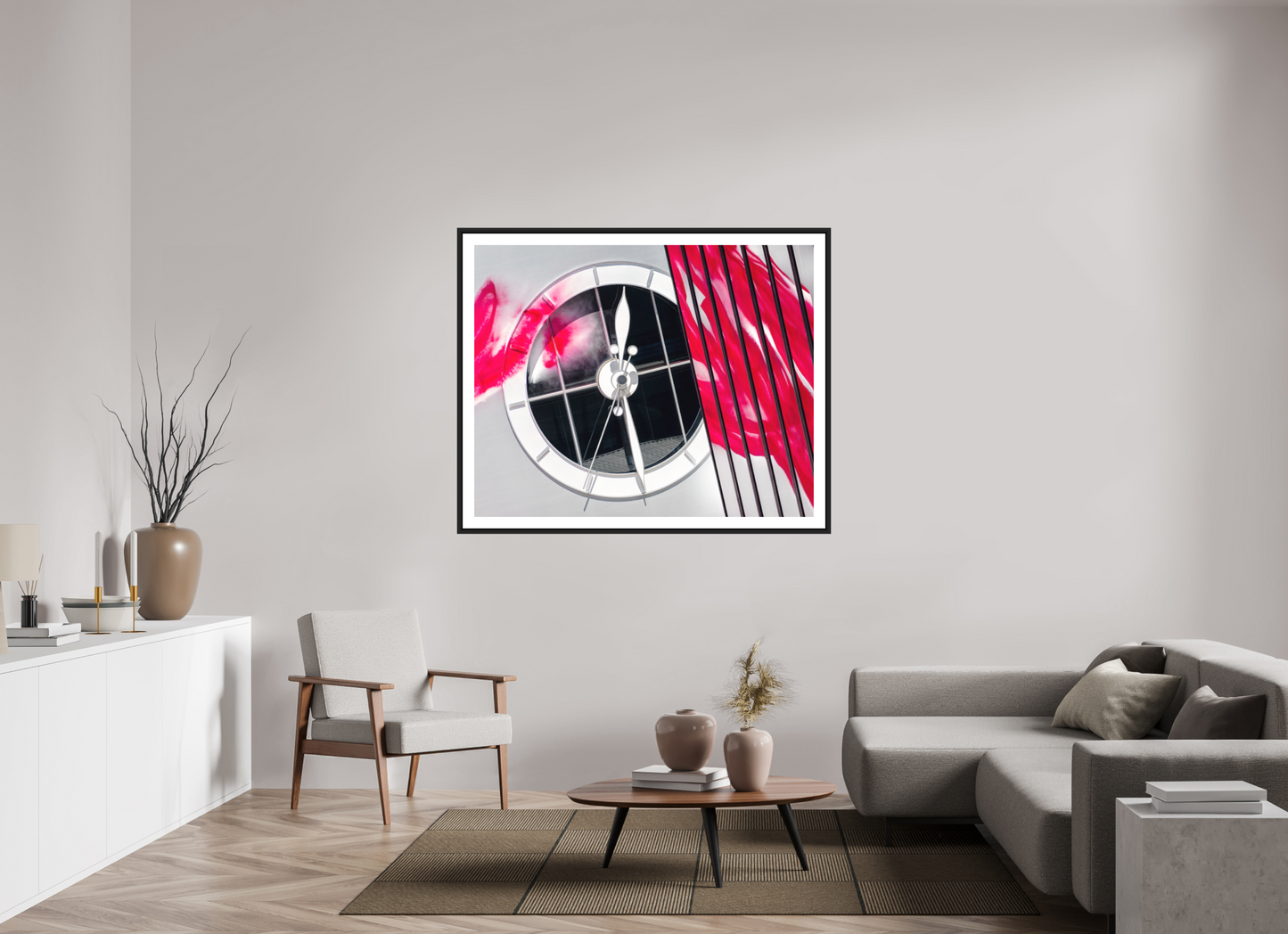 137,5 x 110 cm, AluDibond, matt, floating frame 15mm black VIBRANT - TIME FLOWS - Basel