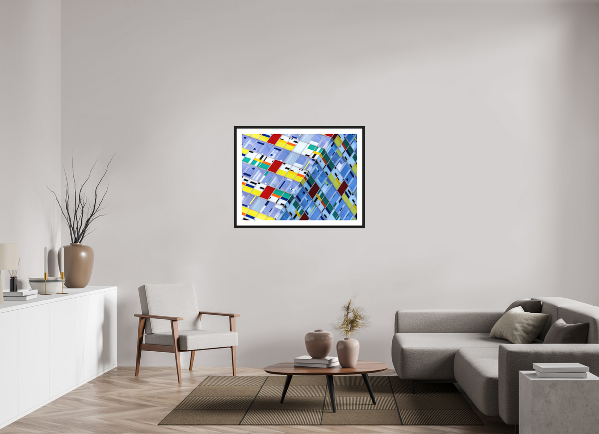 100 x 75 cm, AluDibond, matt, floating frame 15mm black VIBRANT - THE BREAK - Düsseldorf
