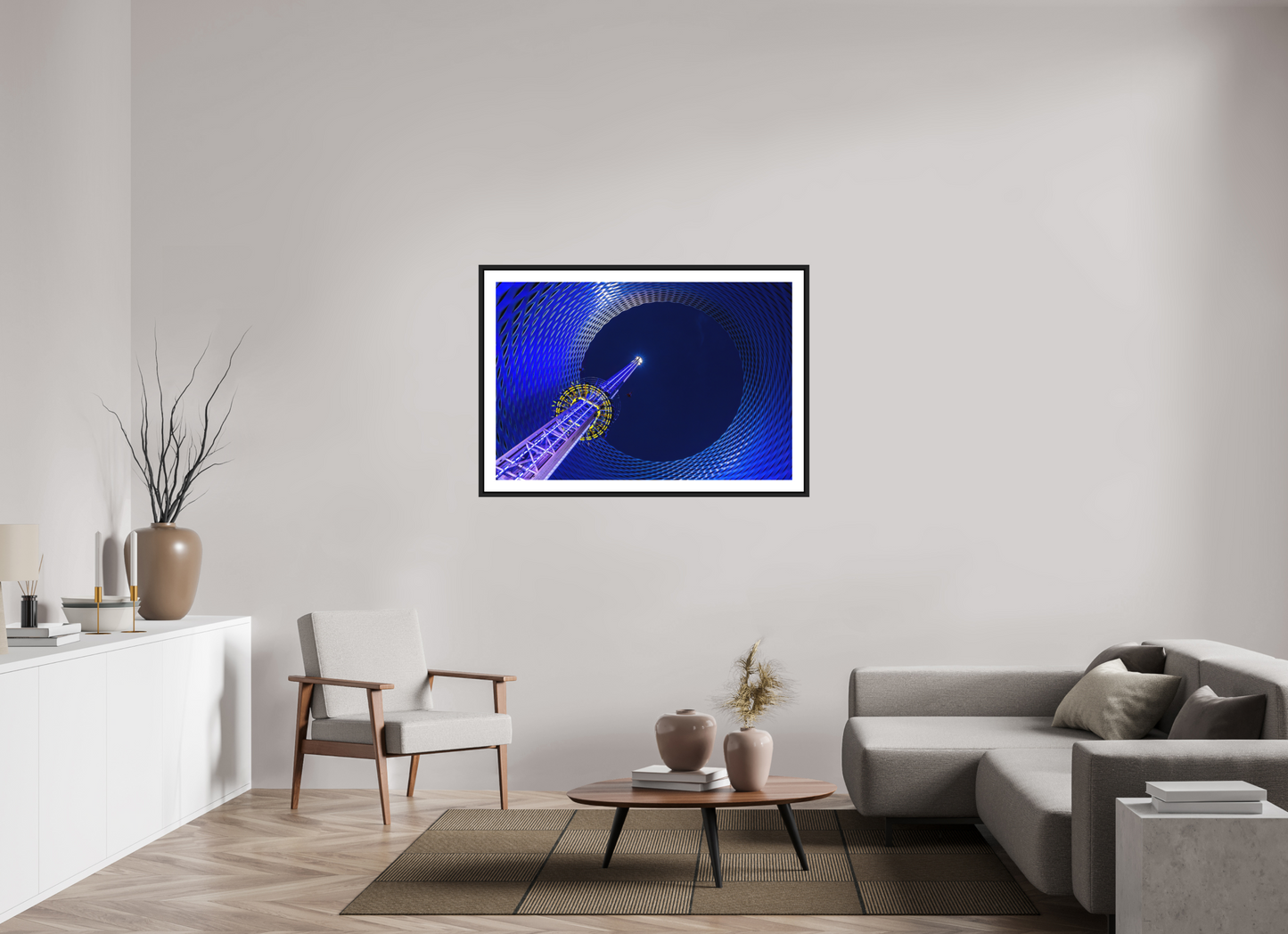 120 x 80 cm, AluDibond, matt, floating frame 15mm black VIBRANT - KINETICS OF COLOR - Basel